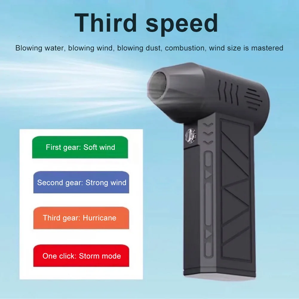 

110000RPM Car Electric Air Duster Mini Turbo Violent Fan with Flashlight 3 Speeds Rechargeable Jet Dry Blower for Truck Keyboard