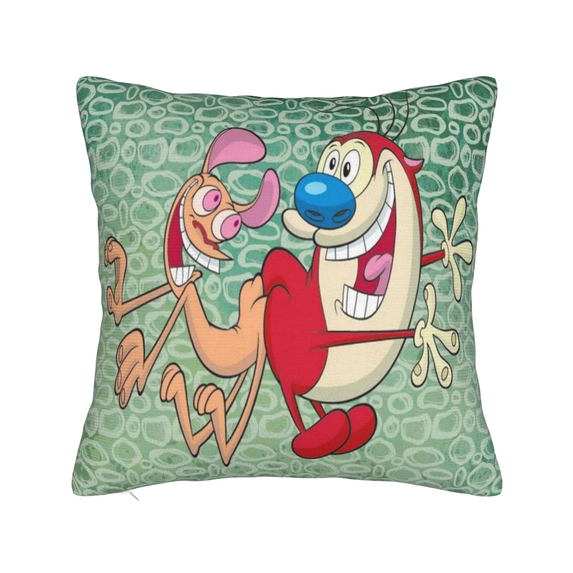  Duo Rucksack Ren & Stimpy  Printing Pillowcase Cushion Cover  Throw Pillow Cover Y2K Living Room Decorations Zipper Multi Size