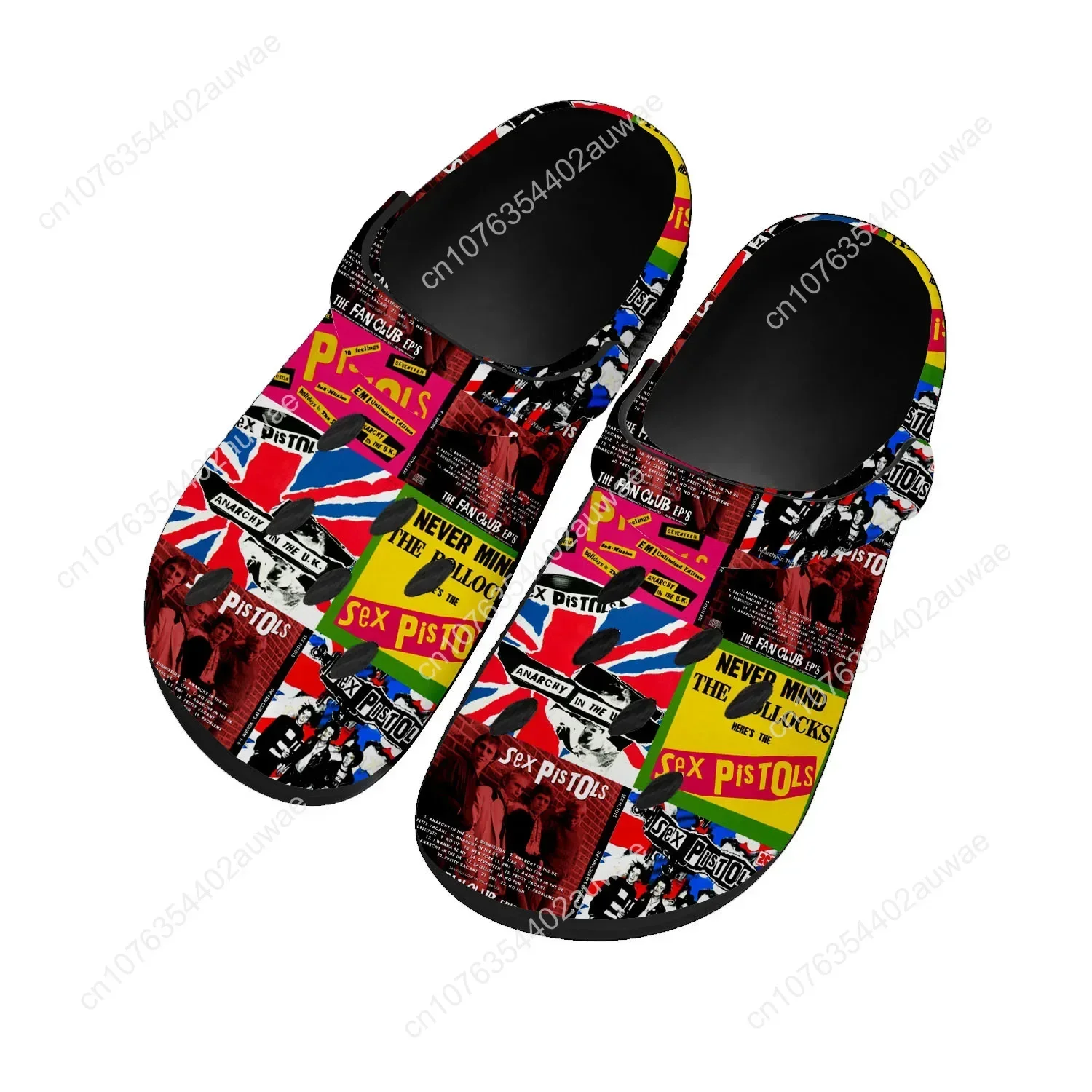 Sex Pistols Punk Rock Band Home Clogs Custom Water Shoes Mens Womens Teenager Sandals Garden Clog Breathable Beach Hole Slippers