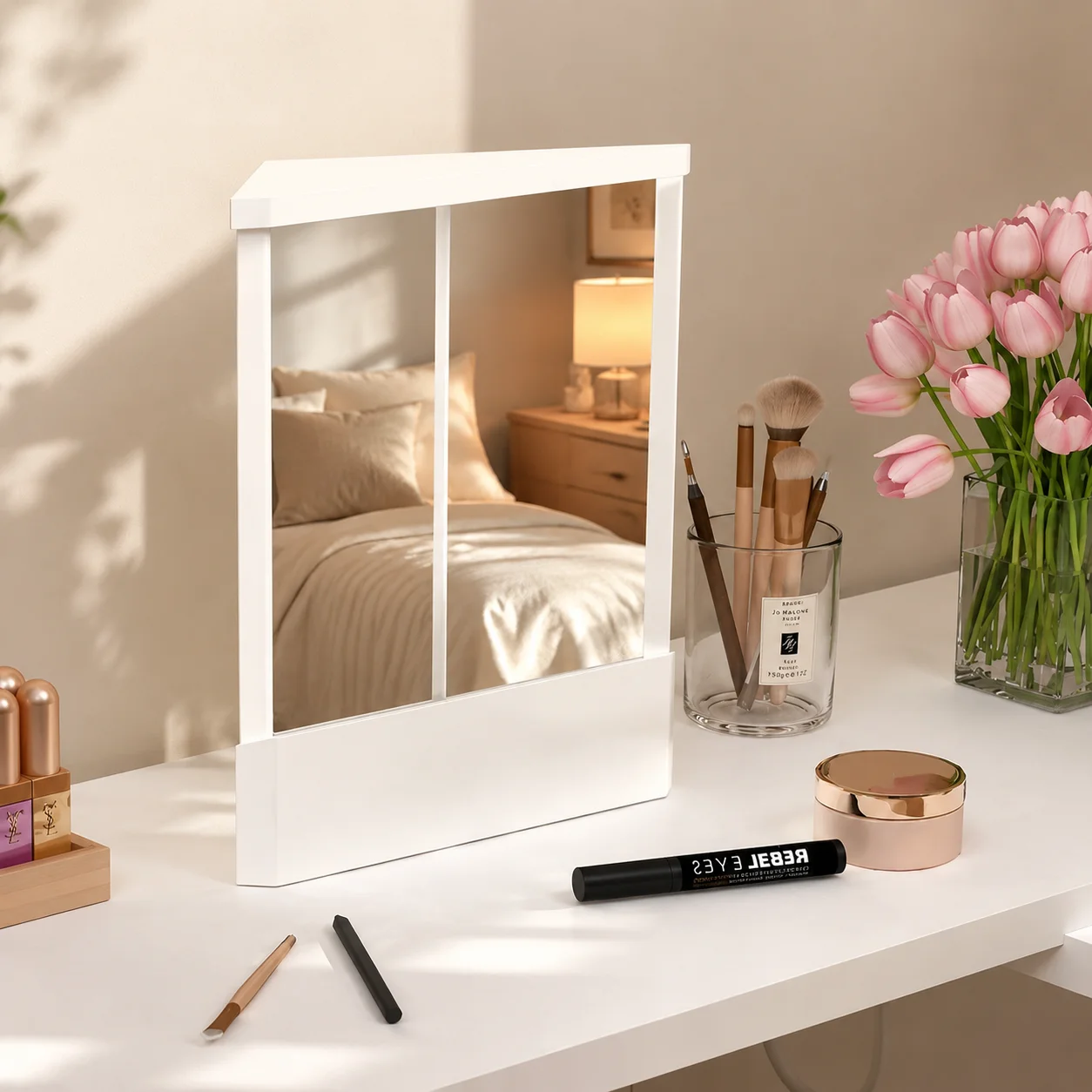 Home Bathroom Images - กระจกเงาแท้ ไม่สะท้อนกลับ ภาพจริง กระจกขนาดใหญ่ สีขาว ตกแต่งผนังบ้าน