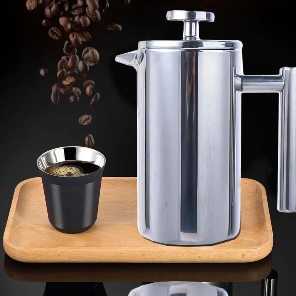 350ml French Press Coffee Maker Stainless Steel Insulated Coffee Press Filter Pot Double Walled with Filter Coffee Maker Pot