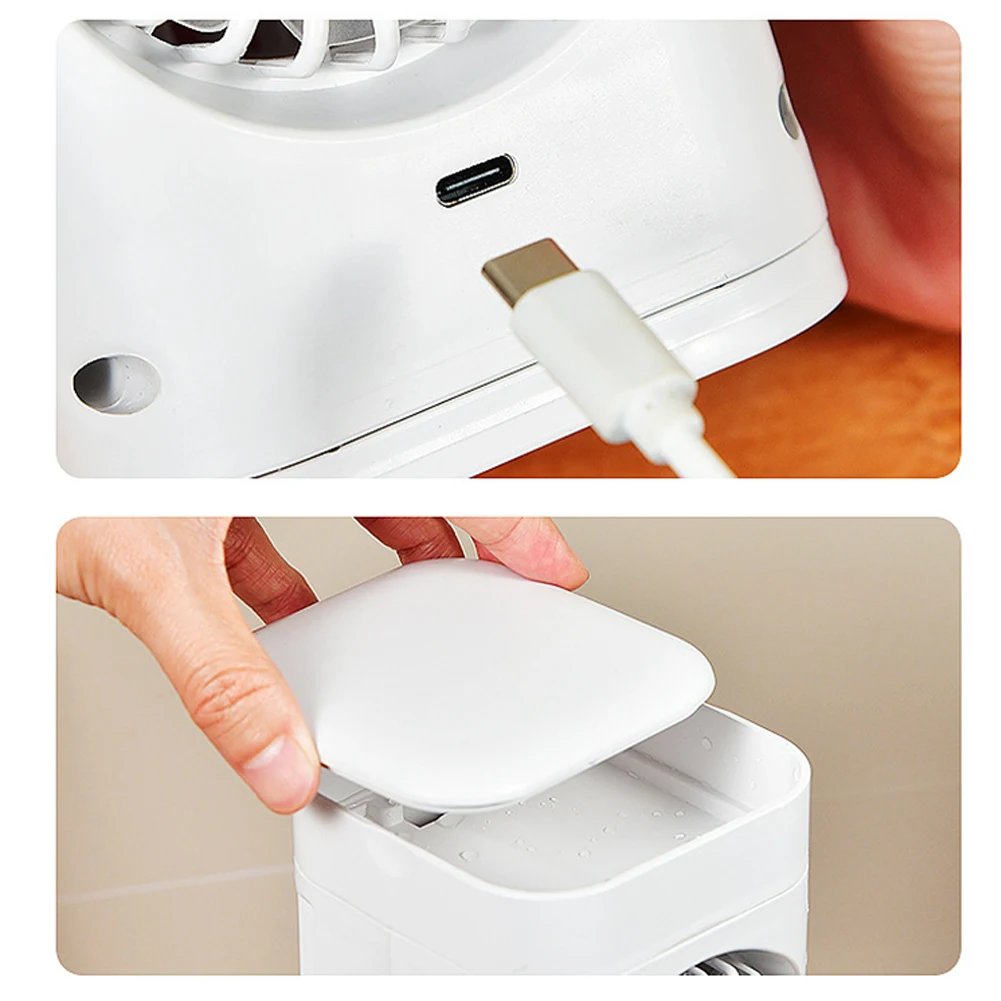 Компактный кондиционер Мини-кондиционер Трехскоростные настройки Регулируемый холодный воздух Бесшумный портативный воздухоохладитель Срок службы батареи