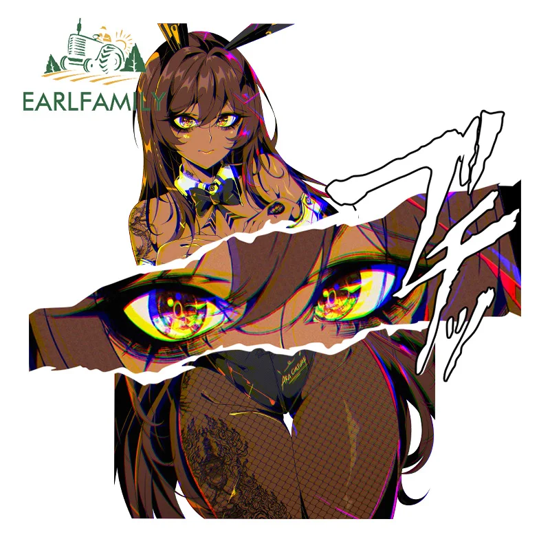 

EARLFAMILY Bunny Noir Fanart Car Sticker Hot Anime Waifu Decal JDM Tattoo Girl Graffiti Cartoon Peeker NSFW Stickers