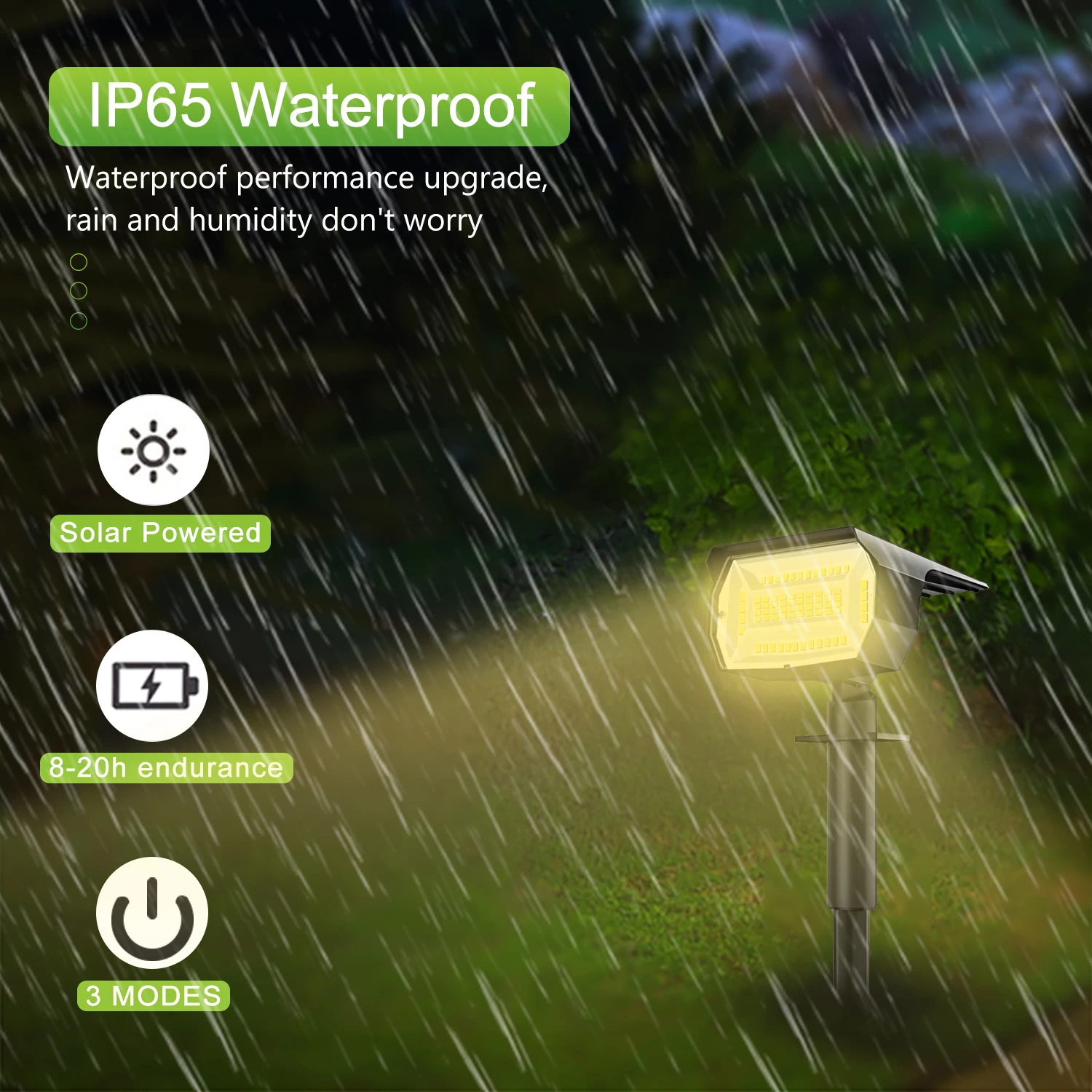 72/108 LEDs Solar Spot Lights Outdoor Waterproof 3 Mode Landscape Spotlights Solar Powered Flood Wall Light Patio Pathway Garden