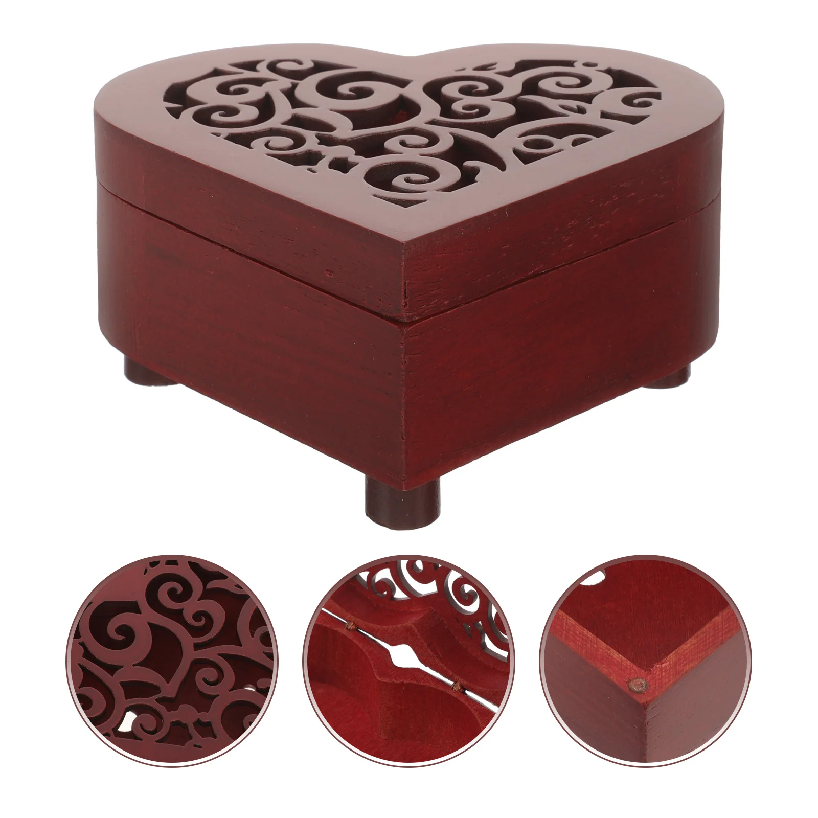 

Heart Shape Wooden Music Box DIY Case Vintage Style Easy Install Music Box Mechanism Perfect Gift for Family Friends