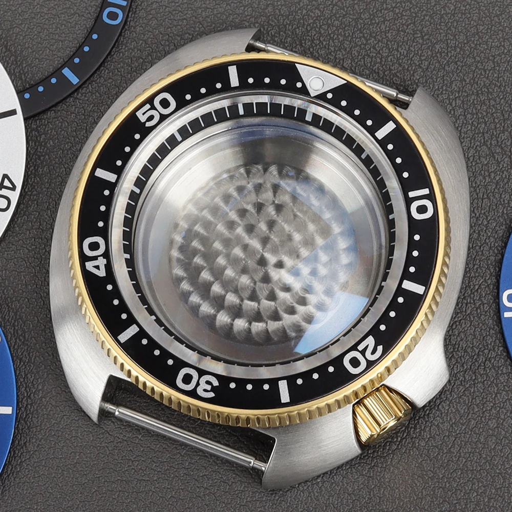 44mm Luxus-Taucheruhrgehäuse NH35 NH36 Gehäuse Uhrenzubehör für SKX 6309 6105 Turtle Mod Saphirglas mit 4.1 Krone 10ATM – Detail 1