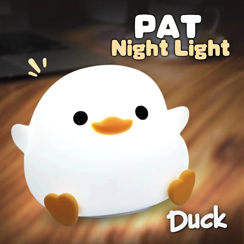 

Nice DoDo Duck Night Light, Cute Duck Lamp, Rechargeable Dimmable Nightlight, Silicone LED Bedside Lamp Nursery Touch-Sensitive