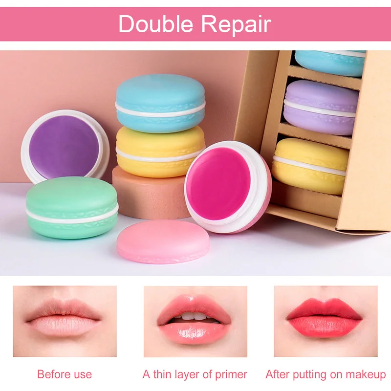 20sets Lip Balm 5 in 1 Macarons Lip Care Wholesale Vegan Cruelty Free Private Label Custom Moisturizing Hydrating Lip Oil