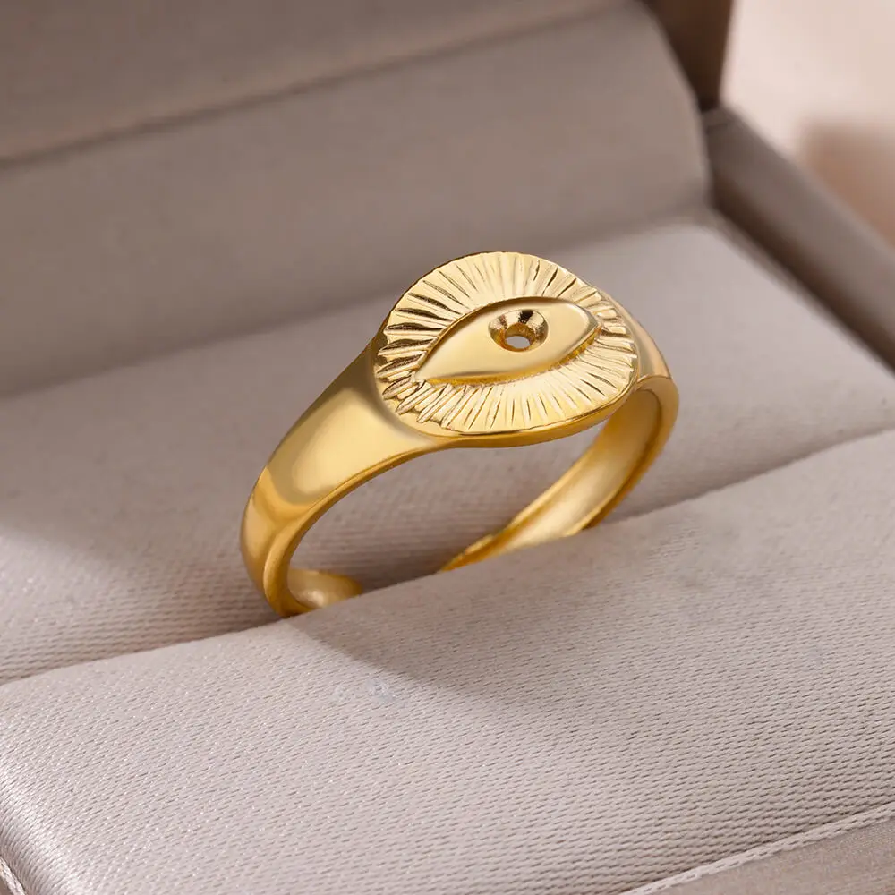 Minimalist Devil Eye Rings For Women Stainless Steel Ring Vintage Turkish Style Lucky Jewelry Freeshipping Items Wholesale