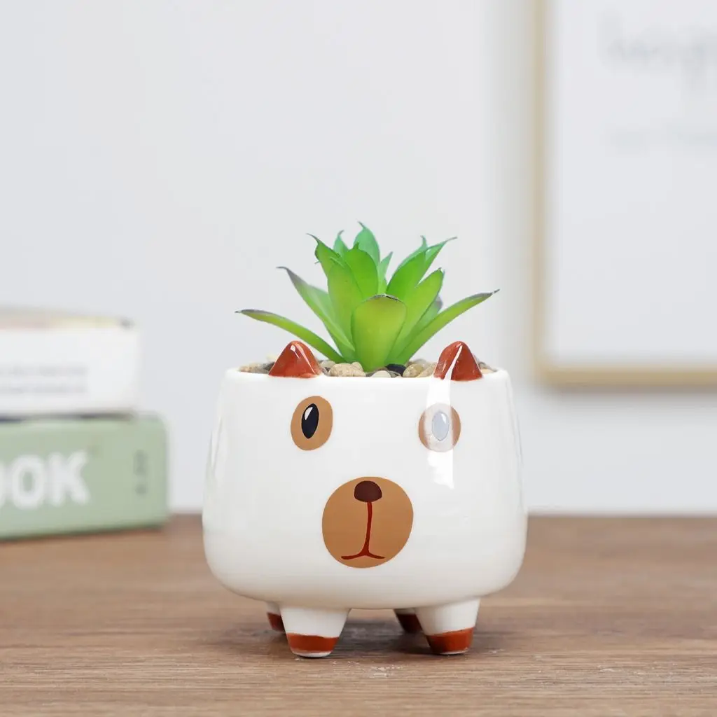 Creative Cat Table Decor Cartoon Ornament Flower Planter Bonsai Accessories Garden Supplies Succulent