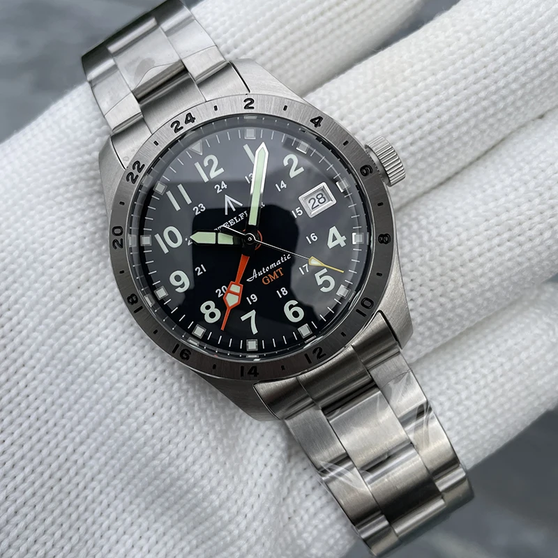 

Мужские часы STEELDIVE GMT, 39 мм, автоматические механические наручные часы, 20 АТМ, водонепроницаемые, со светящимся сапфиром, NH34, военные