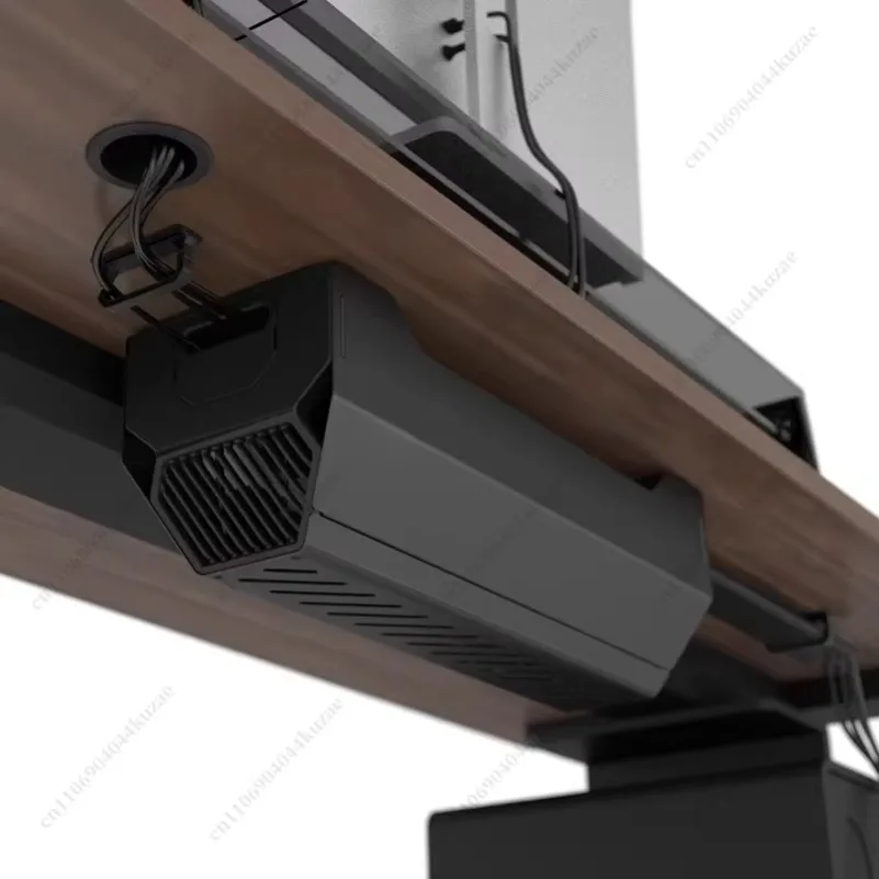 No-Drill Under-Desk Cable Organizer, Hidden Power Strip & Wire Management Rack for Computer Desk