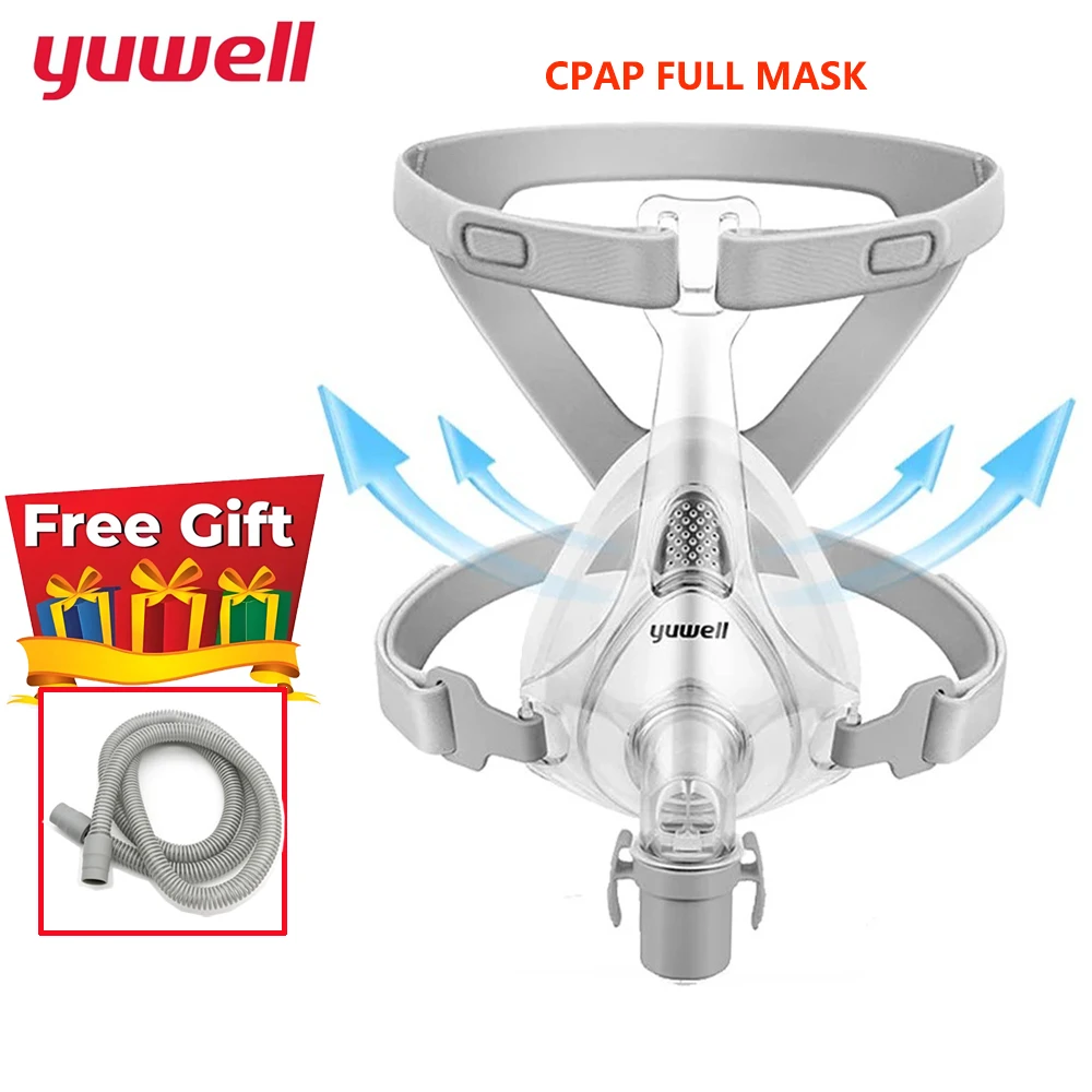 

Yuwell YF-01 Full Face CPAP Mask with Headgear for Sleep Apnea Compatible with CPAP And BiPAP Machines Oral Nasal Sleeping Aid