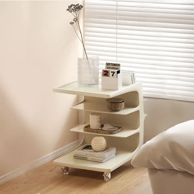 Nordic sofa acrylic small table, movable bedside cabinet, cream wind living room coffee table rack