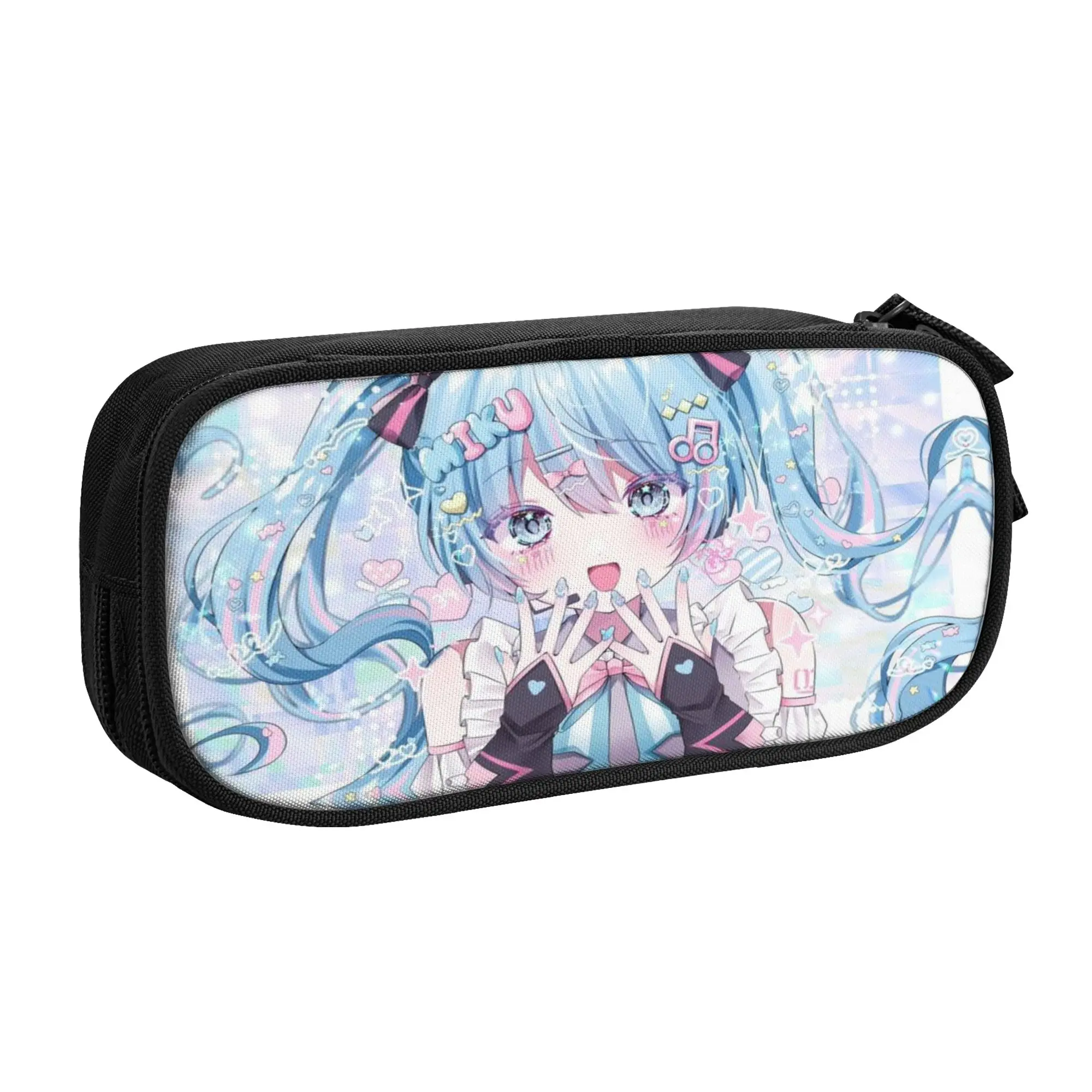 

Kawaii Hatsunes Mikus Glasses Case Waterproof Zipper Glasses Storage Box Anti-Pressure Eye Contacts Case