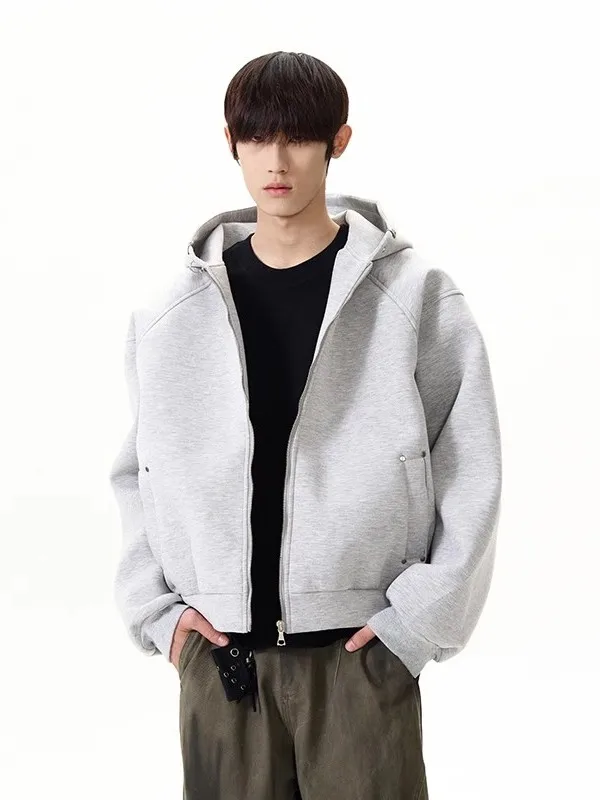 

American Sle Boxy Fit Hoodie Jaet Men's Autumn Winter ort ape Coat Polyester Fabric Casual Streetwear Zipper Closure