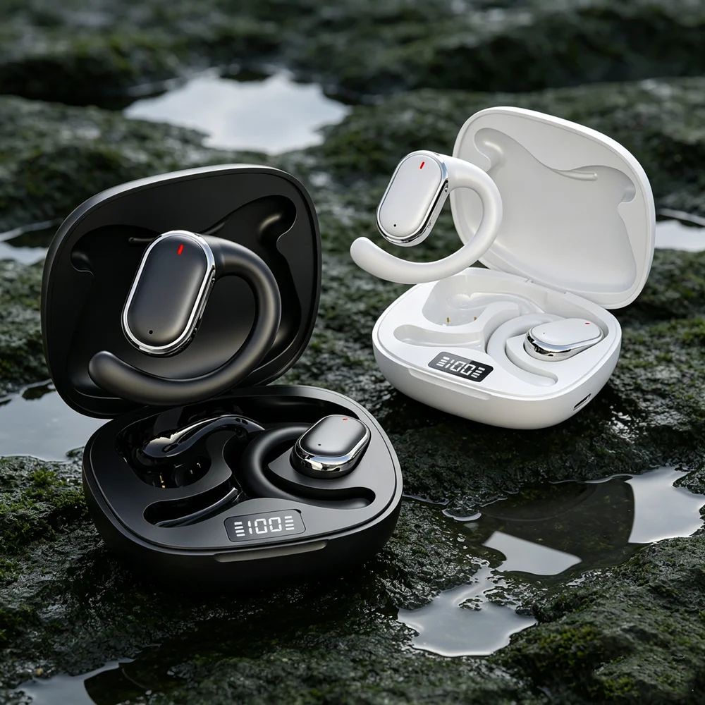 TWS Wireless Earbuds Fone Bluetooth Headphones Adjustable Bluetooth Headsets Accommodate Different Head Sizes with Zero Pressure