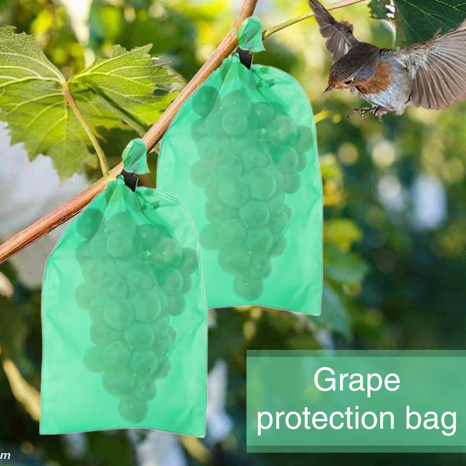 Bolsas de protección de uvas, 100 Uds., bolsas de protección de frutas no tejidas con cordón para proteger uvas y verduras de insectos