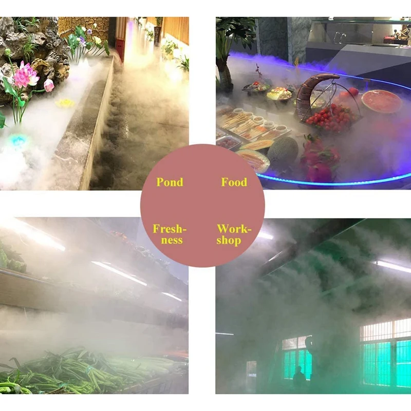 10 Head Ultrasonic Mist Maker Fogger 7000ML/H Water Fountain Pond Fog Machine Atomizer Air Humidifier With Cable-N30R - view 3