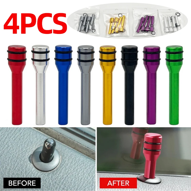 4Pcs Car door lock pin Door Lock Rod 49mm Knob Pull security  Insurance  Auto Universal Security Door Lock Picking Latch Pins