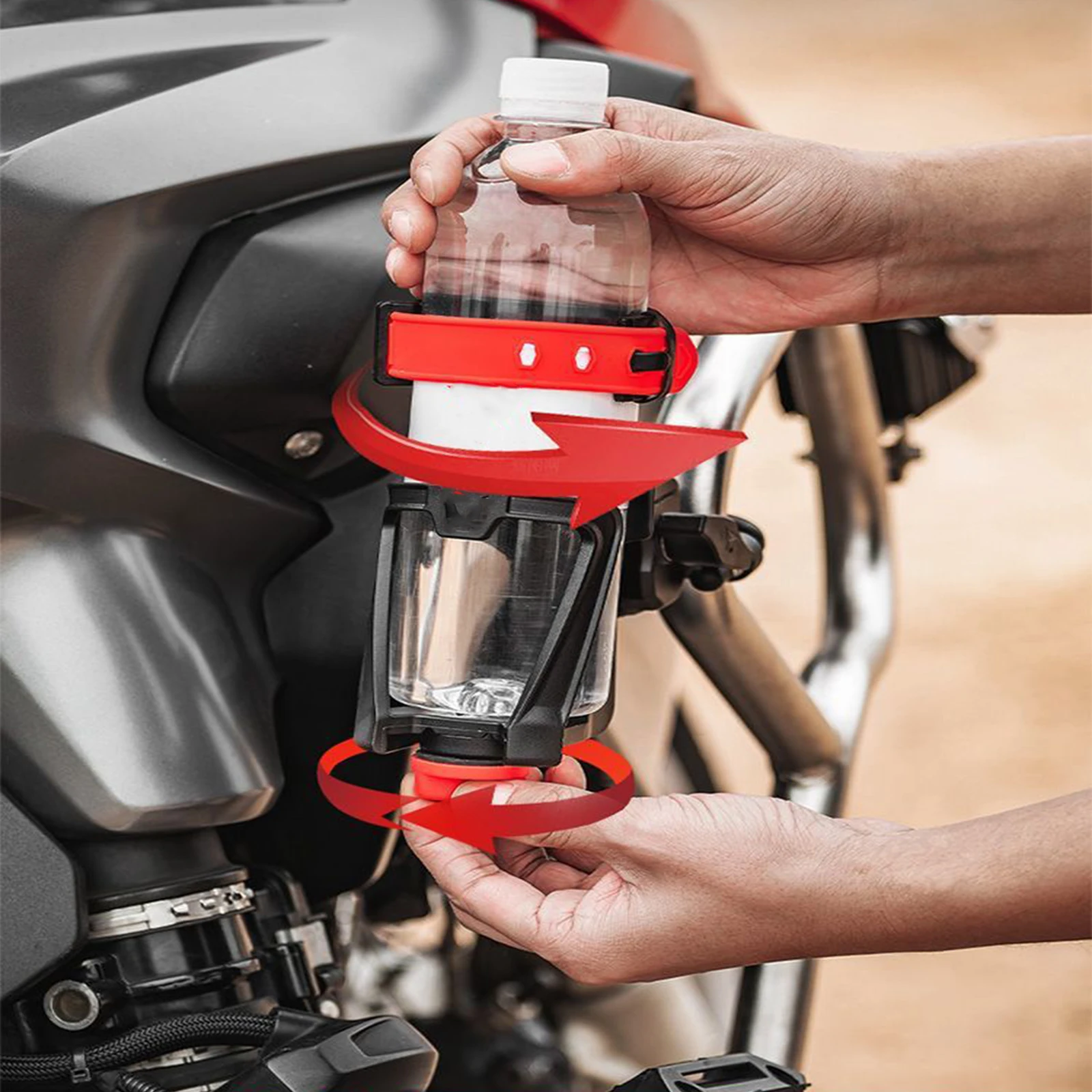 قابل للتعديل دراجة نارية المشروبات زجاجة ماء شرب كأس حامل لهوندا NC750X لسوزوكي DL650 لسيارات BMW R1200GS ADV #1