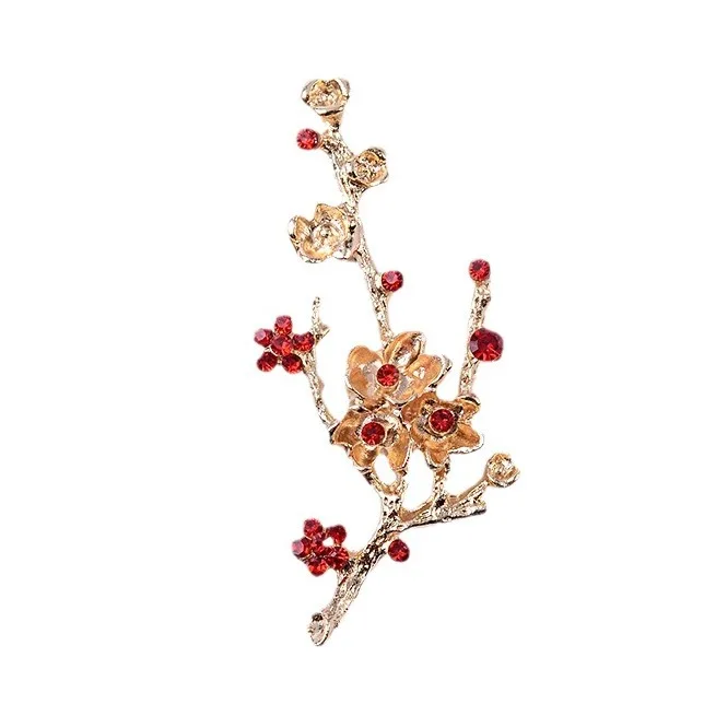 Ancient flower branches and leaves alloy material DIY big red resin small flower factory spot direct accessories