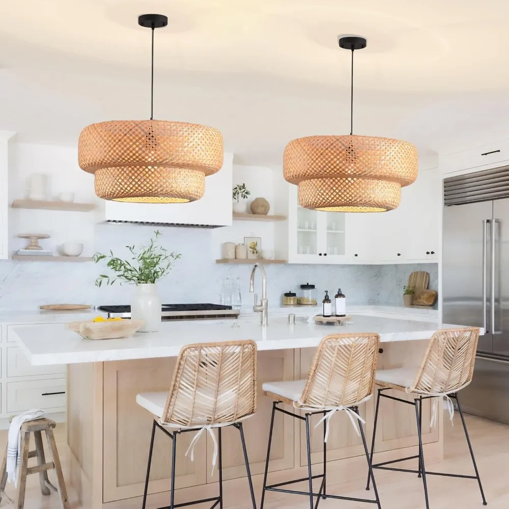 

JOYINLED Hand Woven Chinese Style Bamboo Pendant Lamp 35/60CM Hanging Lamp Restaurant Chandeliers Home Decor Lighting Fixture