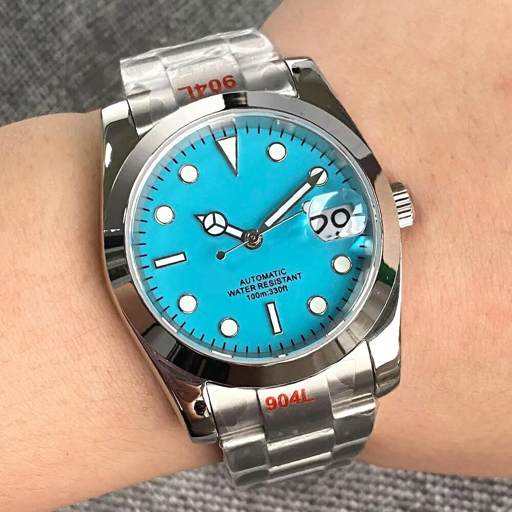 

Bliger 36mm/39mm Sapphire Glass NH35A Automatic Men Watch Blue Sterile Dial Luminous Hands Indexes Date Fixed Bezel