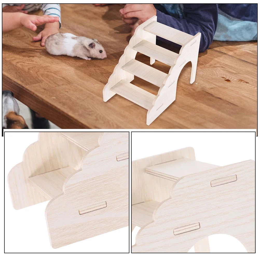 Hamster Climbing Ladder Guinea Pig Toys Supplies Hideout House Training Rat Wooden Small Pets Entertainment for