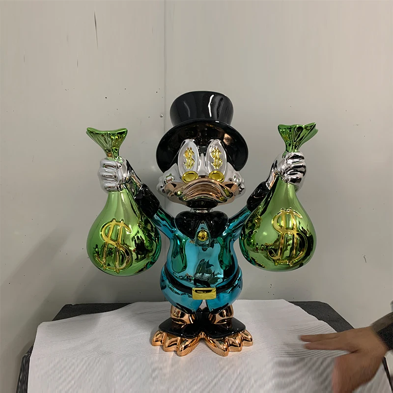 Customized Famous  Wholesale Electroplating Colorful Fiberglass Duck Statue Cartoon Game Figure Art Fiberglass Popeye Monopoly - view 4