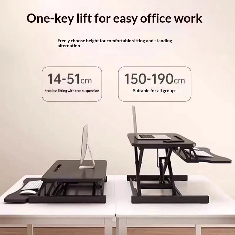 Height Adjustable Standing Computer Desk Foldable Portable Laptop Desktop Riser Home Office Gaming Ergonomic Gaming Desk