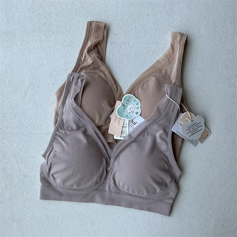 Sutiã Esportivo de Yoga Sedna 636 em Látex, Algodão e Modal, Sem Aro, Confortável, Estilo Colete, para Mulheres Jovens, com Alças Fixas