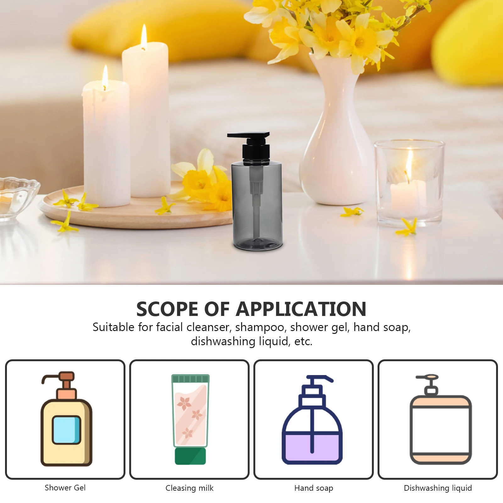 

4 Pcs Handwashing Fluid Travel Shampoo Bottles Soap Dispenser The Pet Pump Transparent Press Dispensing