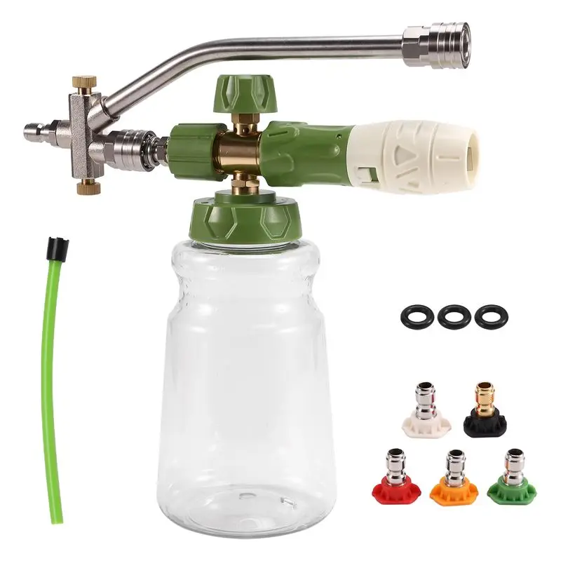 ABMI-Pressure Washer Foam Dual Connector Accessories, Power Washer Nozzles, 1/4 Inch Soap Quick Connect Dual Heads Attachment,