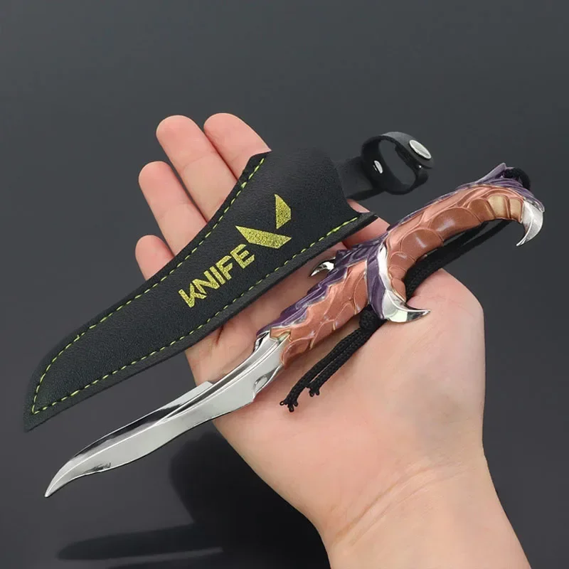 Valorant Game Peripherals Dragon Flame Knife Portable 18cm Uncut Safe Knive Holster Version Alloy Model Cosplay Toy Gift for Boy