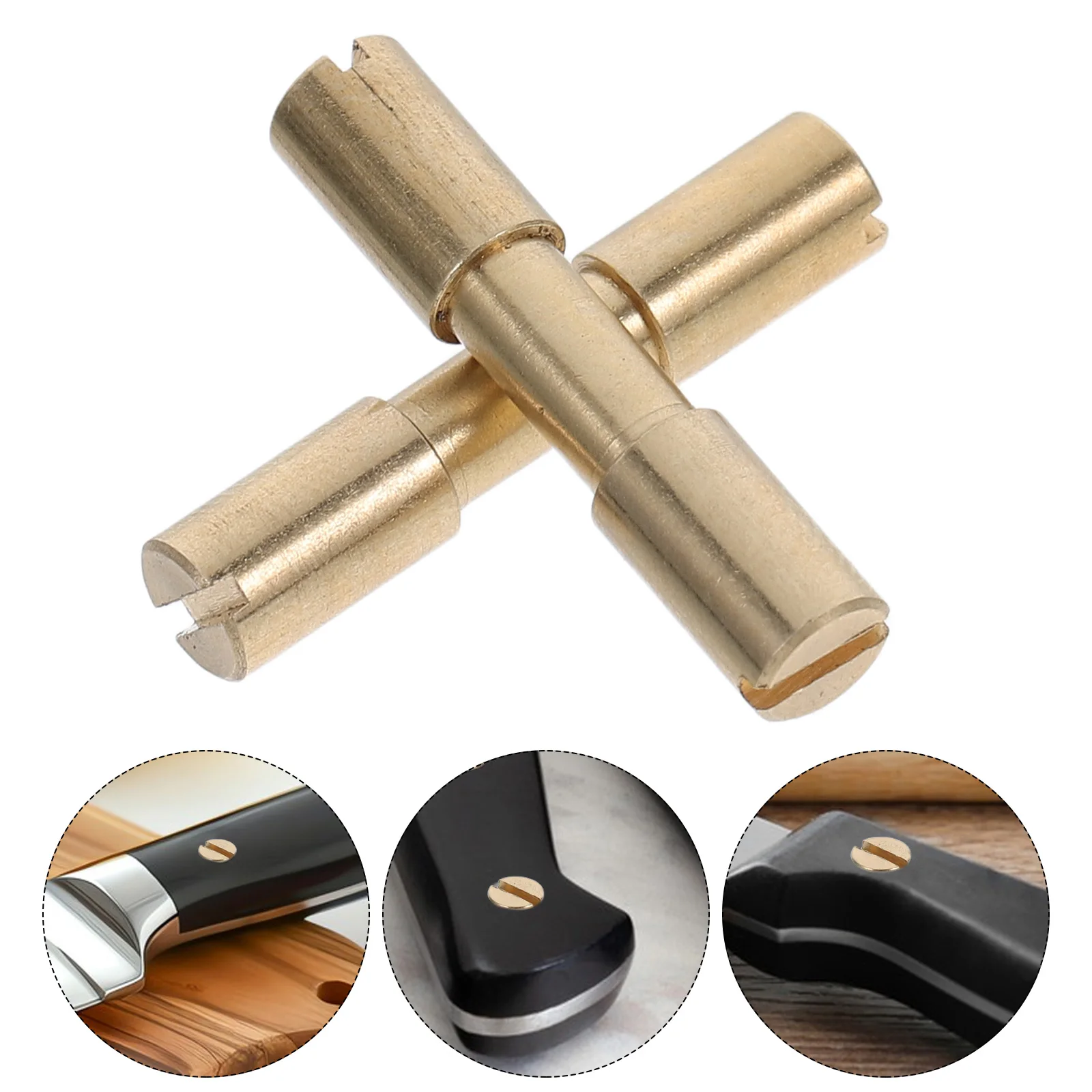 

2 Pcs Handle-to-lock Buckle Knife Clip Screws Kitchen Brass Rivets Material Pins Golden Fastening