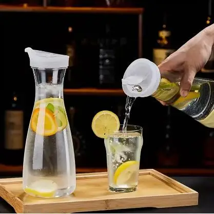 Large Capacity Transparent With Lid Bar Supplies For Cold Drink Lemonade Jar Water Bottle Juice Pitcher Water Kitchen Accessorie