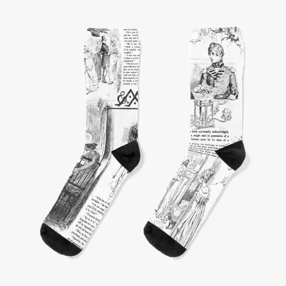 Orgullo y prejuicio - Páginas Calcetines calcetines estéticos térmicos de invierno para niñas y hombres