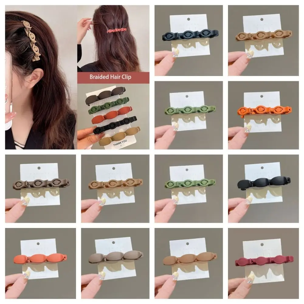 Elegant Side Barrettes Braided Hair Clip Plastic Hairpin Duckbill Clip Headwear Korean Style Bangs Clip Daily