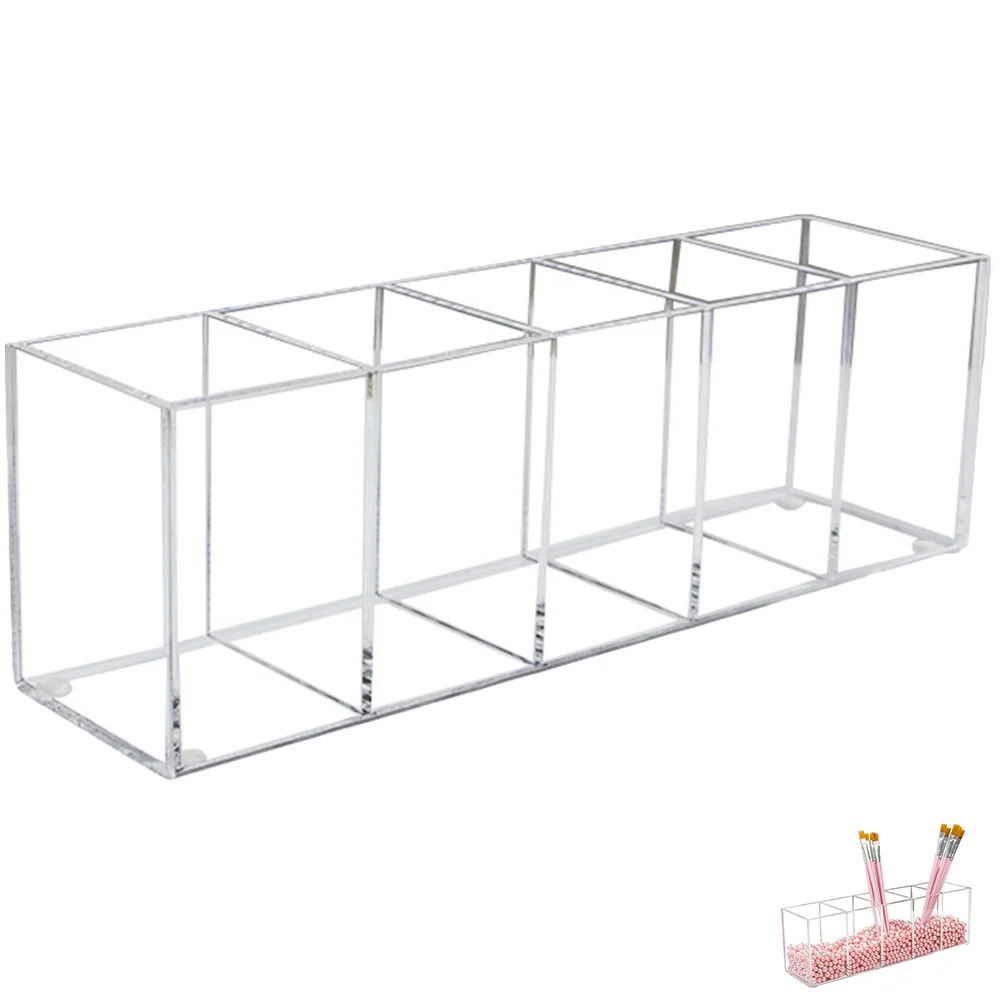 

Makeup Box Acrylic Multi-Grid Desktop Storage Organizer For Cosmetics Nail Tools Pens Jewelry Vanity Tabletop Home Office