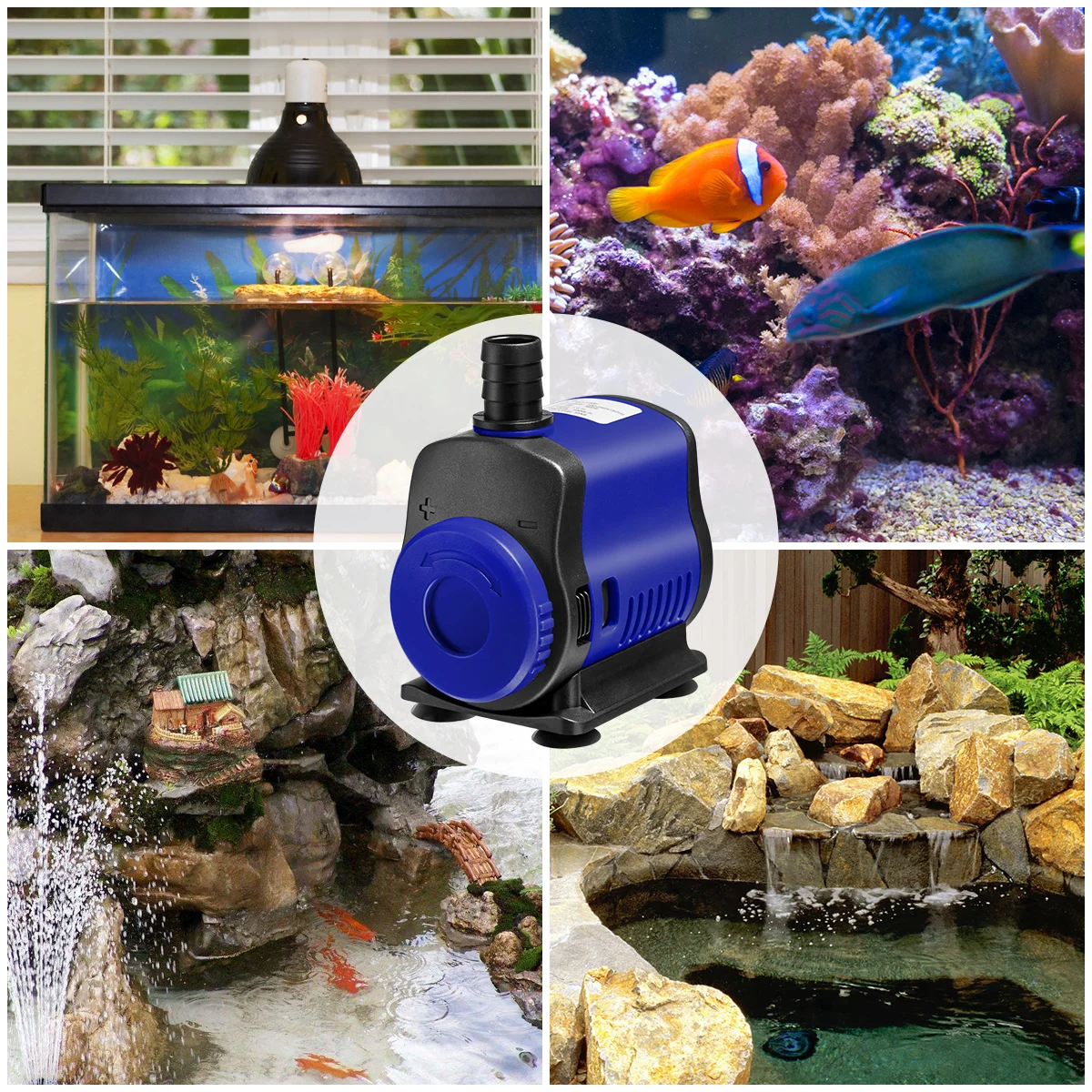 

Submersible Water Pump For Aquarium Pond Fountain Fish Tank Mute Design High Flow Rate Adjustable Controller Built-In Filter