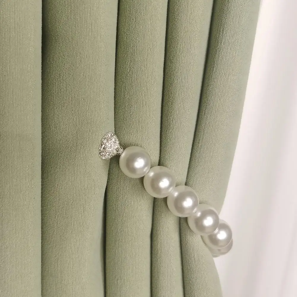 Magnetic Buckle Curtain Tie Multifunctional Curtain Tie Elegant Pearl Magnetic Curtain Tiebacks Fine Workmanship for Curtains