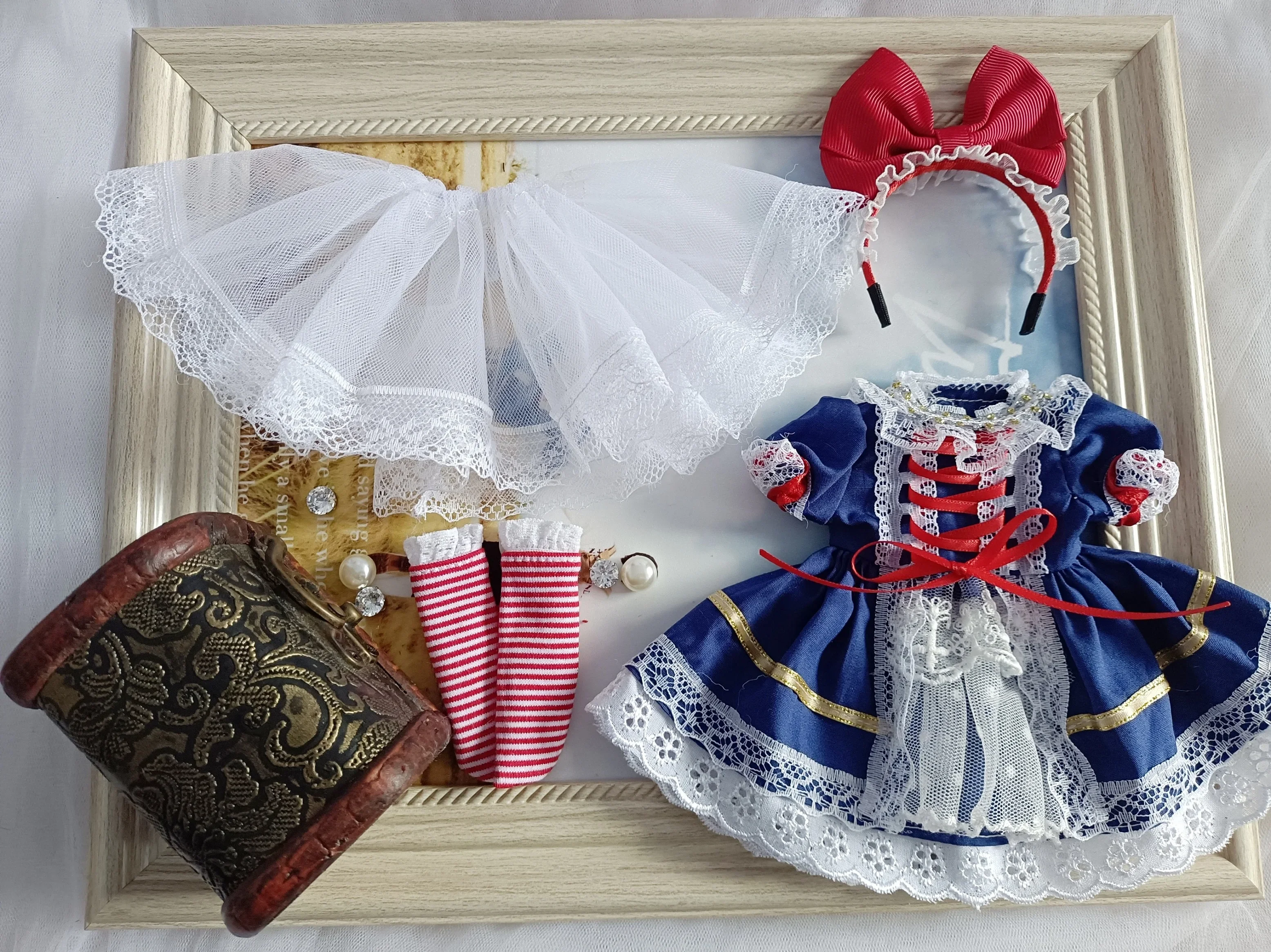 BJD 人形の服 1/4 1/6 1/8 ブライスサイズ bjd 女の子の服かわいい人形の服スーツ人形アクセサリー (4 点)