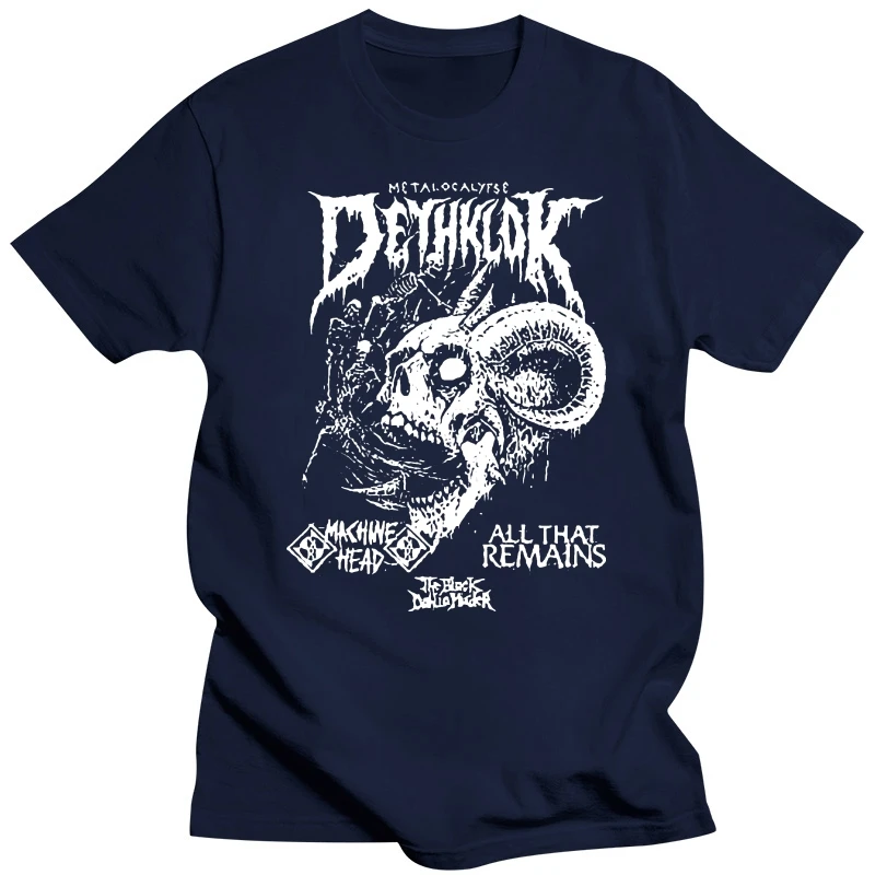 Cheap T Shirt Design Short Men 100% Cotton Crew Neck Dethklok Tee 017028