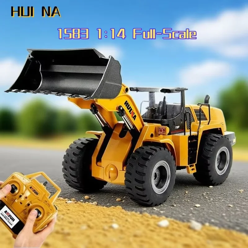 HUINA 1583 Bulldozer Loading Truck 1:14 Full Scale Ten Channel Loading And Unloading Machine Model Rc Engineering Vehicle