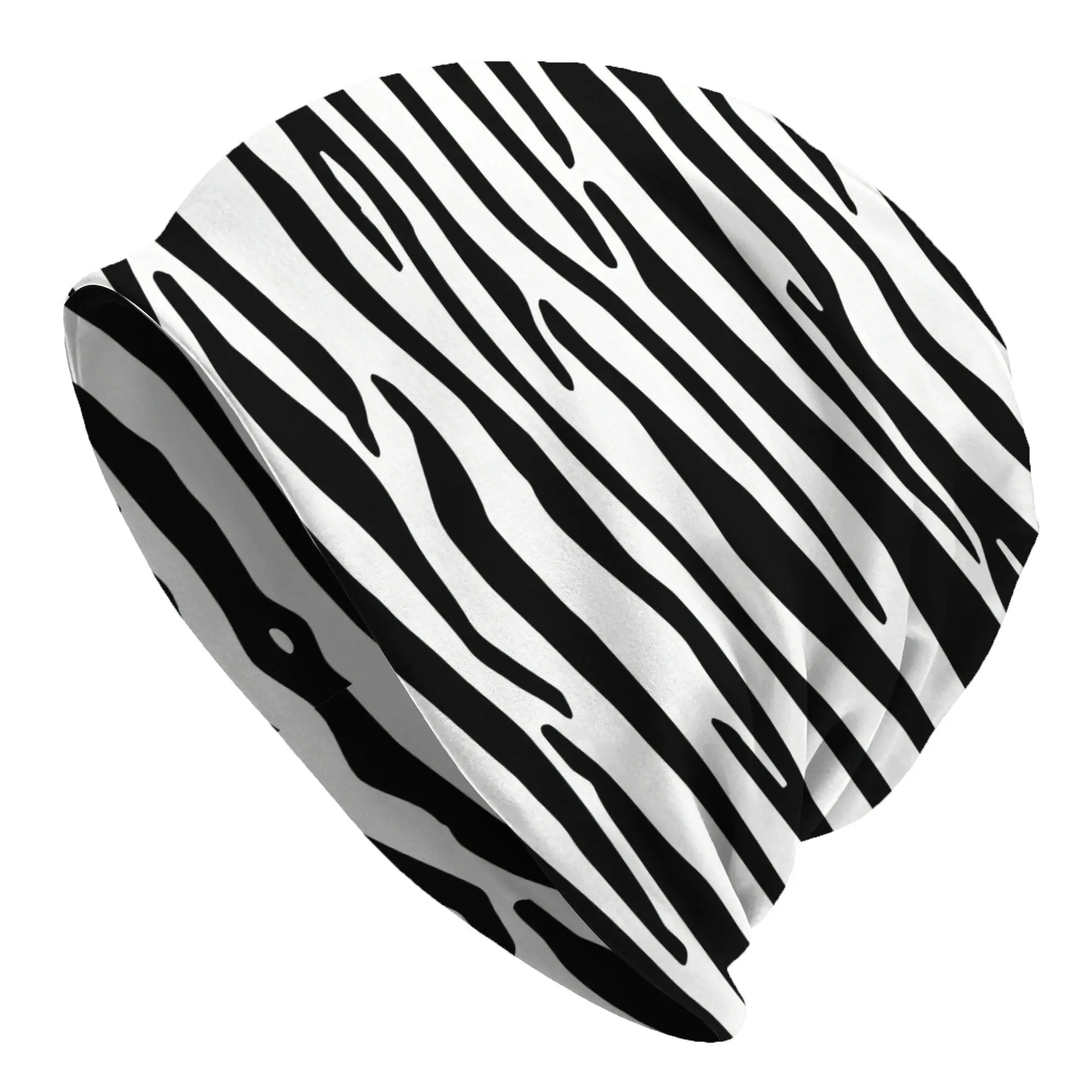 2D Printed Design Zebra Beanies Caps Fashion Bonnet Unisex Soft Hats Men's Novelty Brimless Caps and Knitted Hats