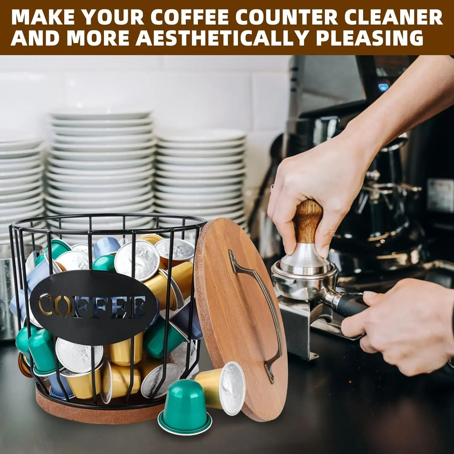 Coffee Pod Holder,Large Coffee Filter Holder With Lid,Coffee Pod Organizer,Keurig Pod Holder,K Cup Holders For Counter