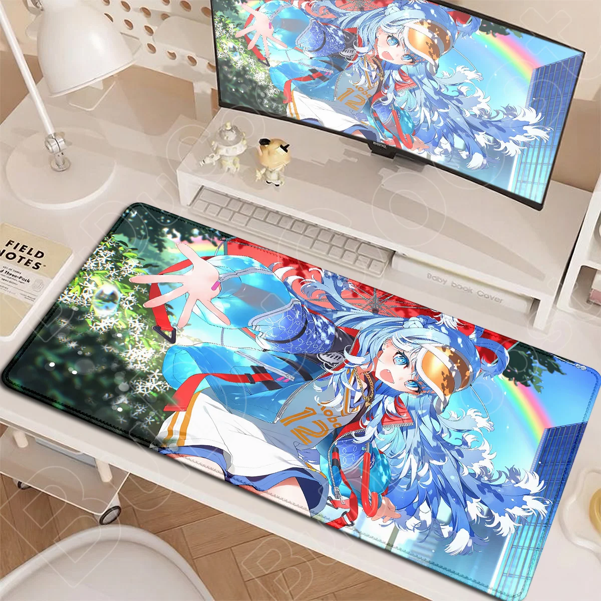 Rutschfestes Naturkautschuk-Gaming-Mauspad Hololive Vtuber Kawaii Girl Kobo Kanaeru Anime Mauspad PC-Bürozubehör 900x400mm – Detail 10