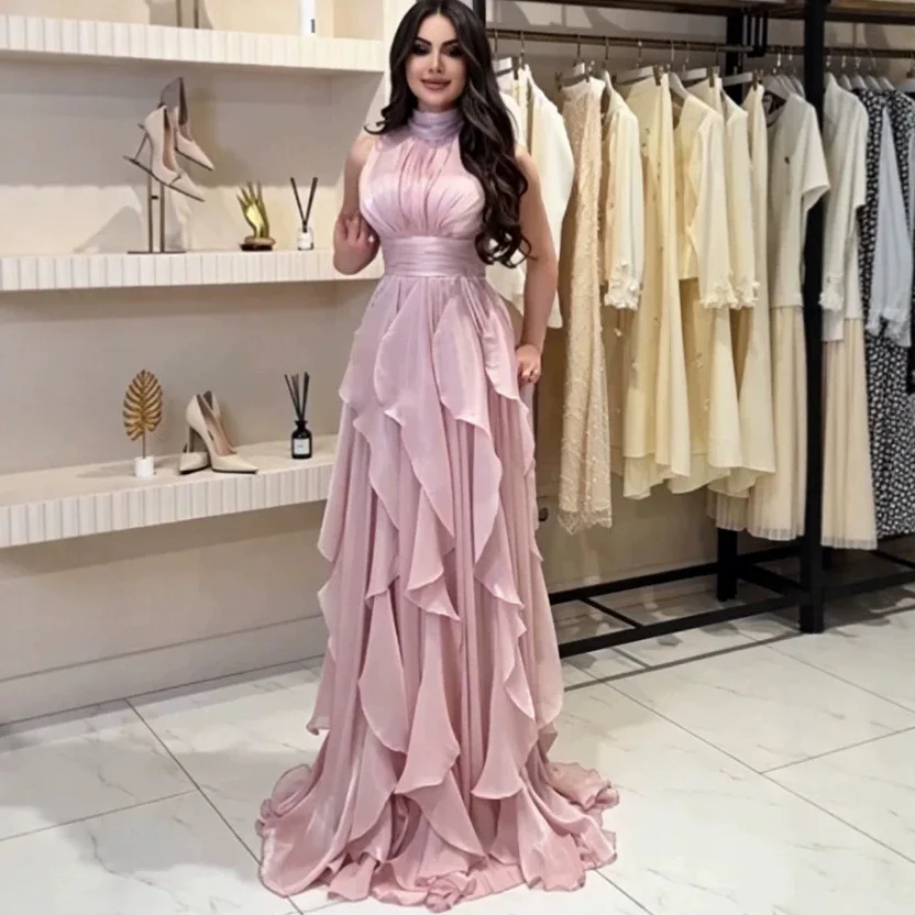 Damenkleider Ärmellos Einfarbiges Etuikleid Party-Kleid Bodenlanges Kleid mit Einsätzen 2026 Sommer Hohe Taille Schlanke Passform Elegant
