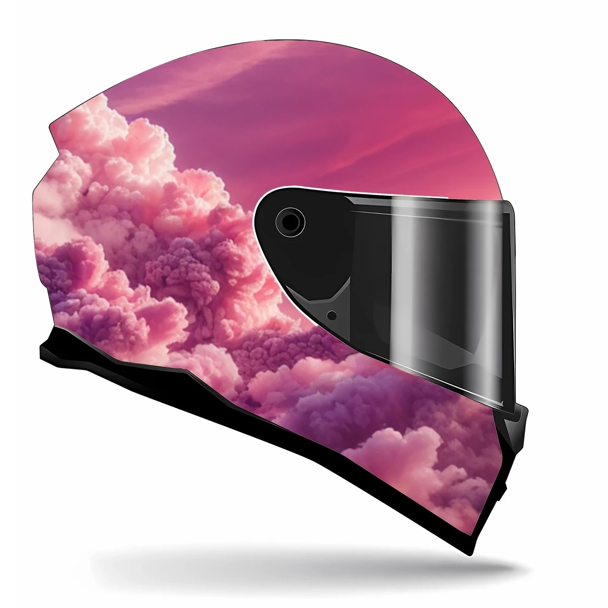 Clouds With Purple Sky Full Helmet Wrap Sticker Motorcycle Helmet Racing Graphic Decal Vinyl Wrap Helmet Decor Sticker